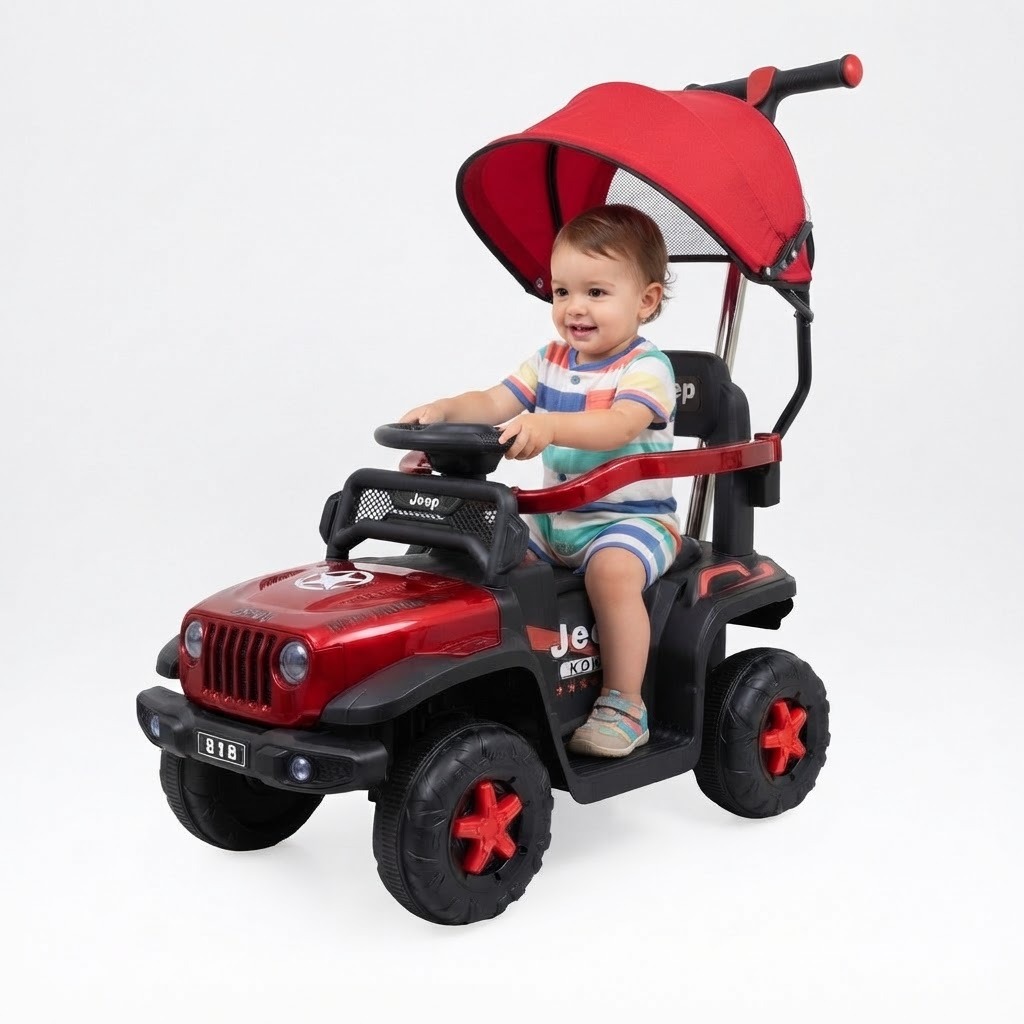 Carro Montable Bebe Paseador Musica Juguete Control 1-5 JEEP - Imagen 2