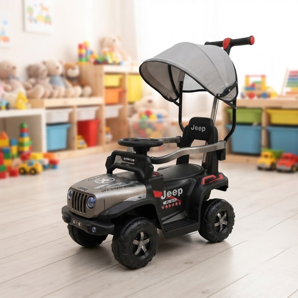 Carro Montable Bebe Paseador Musica Juguete Control 1-5 JEEP - Imagen 2