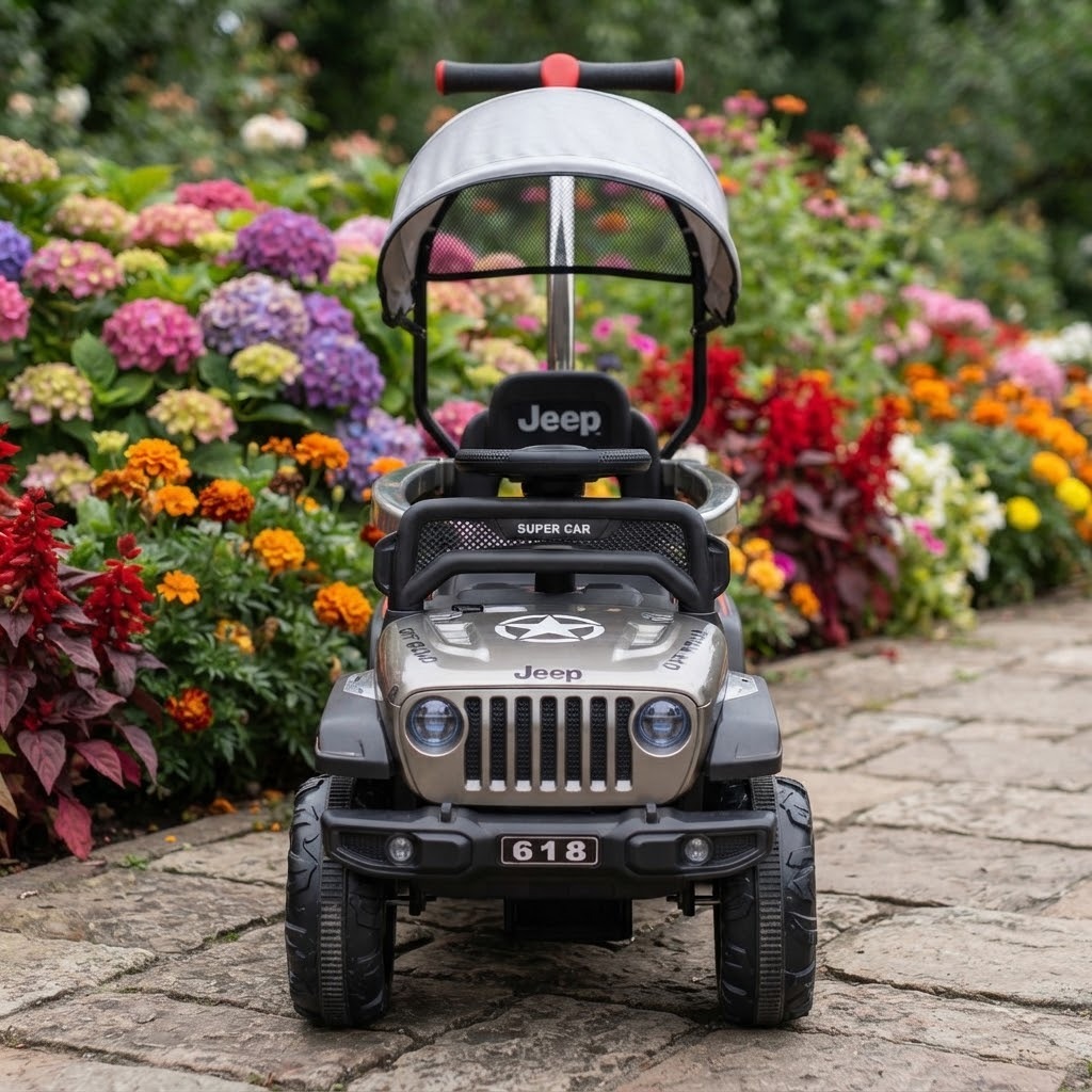 Carro Montable Bebe Paseador Musica Juguete Control 1-5 JEEP - Imagen 7